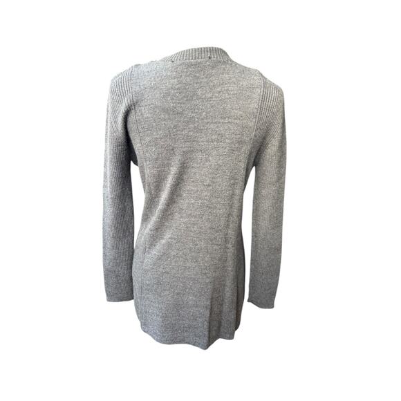 J. McLaughlin 100% Merino Wool Long Full Zip Ribbed Accent Cardigan Sweater - S - Picture 5 of 10